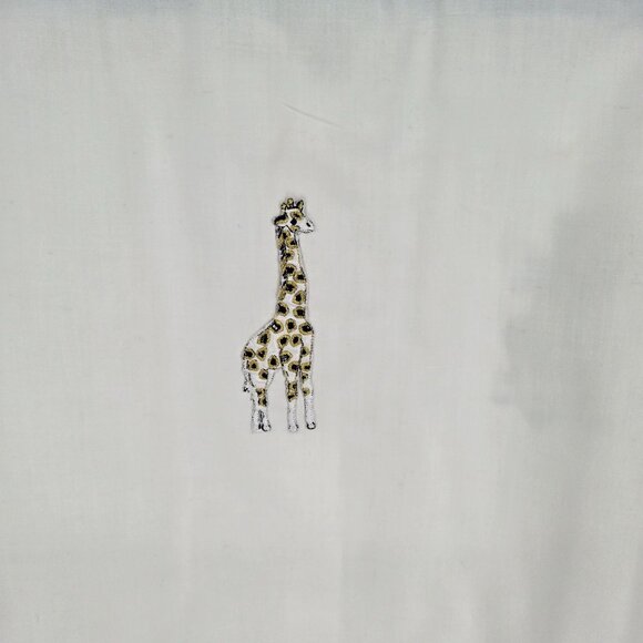 Las olas mens large white elephant tiger giraffe embroidered patchwork button up - Picture 7 of 11